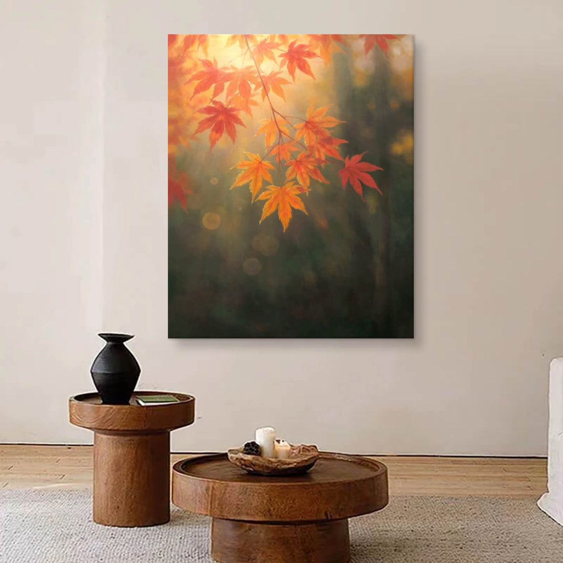 Autumn Maple Leaves Canvas Oil Painting Home Wall Decor #GLF1790
