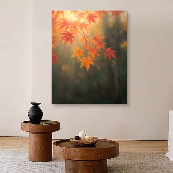 Autumn Maple Leaves Canvas Oil Painting Home Wall Decor #GLF1790
