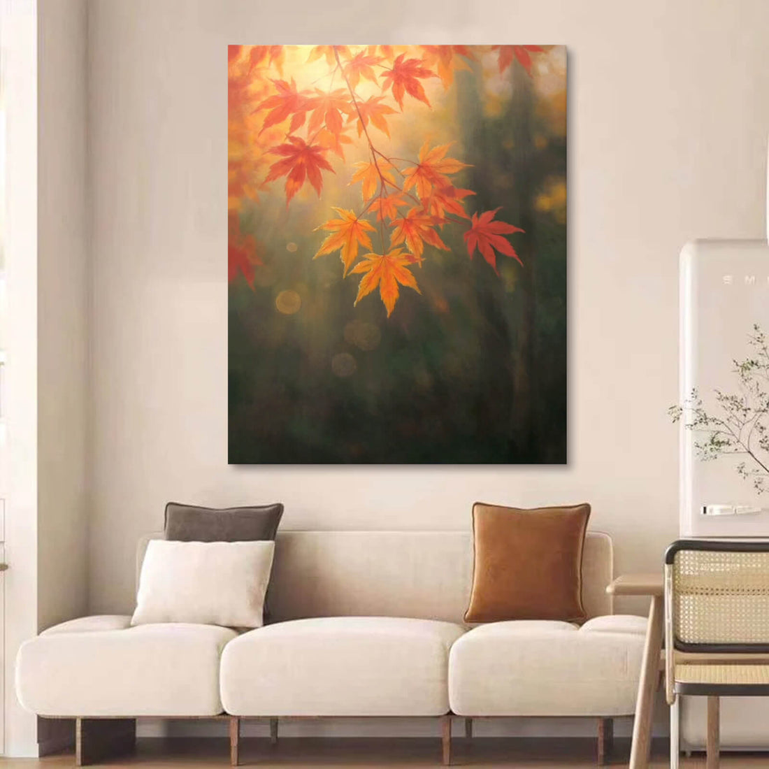 Autumn Maple Leaves Canvas Oil Painting Home Wall Decor #GLF1790