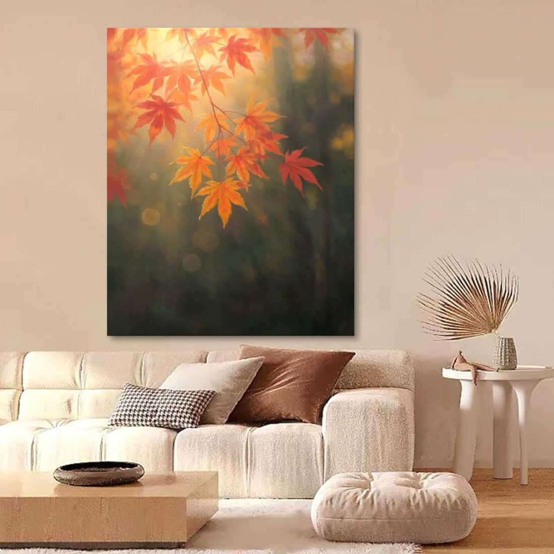 Autumn Maple Leaves Canvas Oil Painting Home Wall Decor #GLF1790