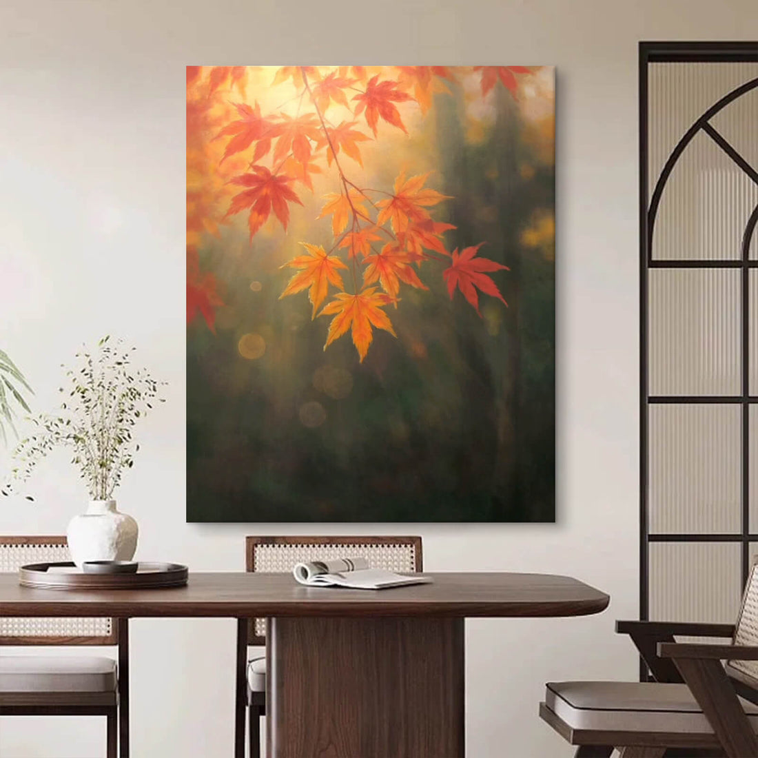 Autumn Maple Leaves Canvas Oil Painting Home Wall Decor #GLF1790