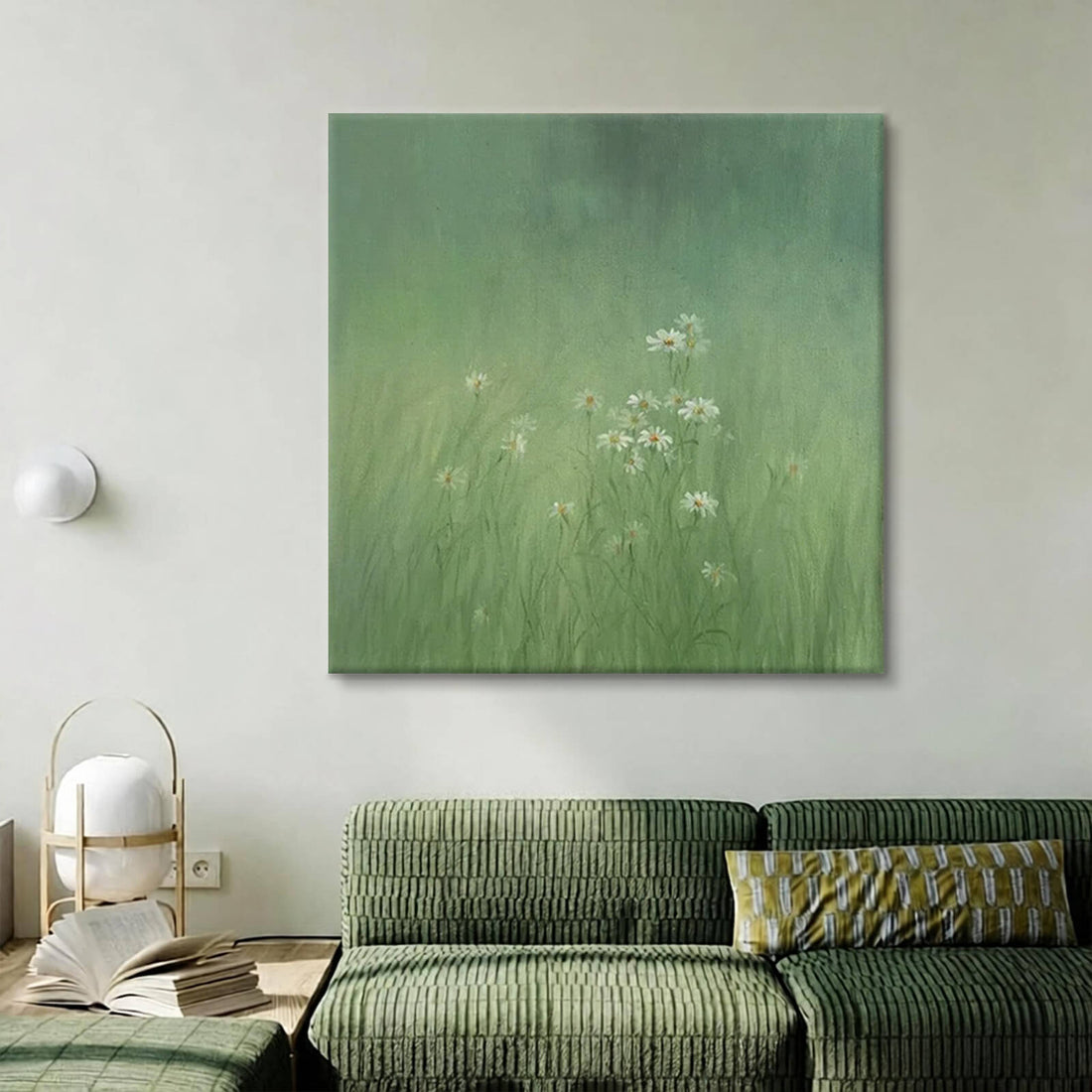 Daisy Green Canvas Oil Painting Artwork for Walls Decor #GLF1787