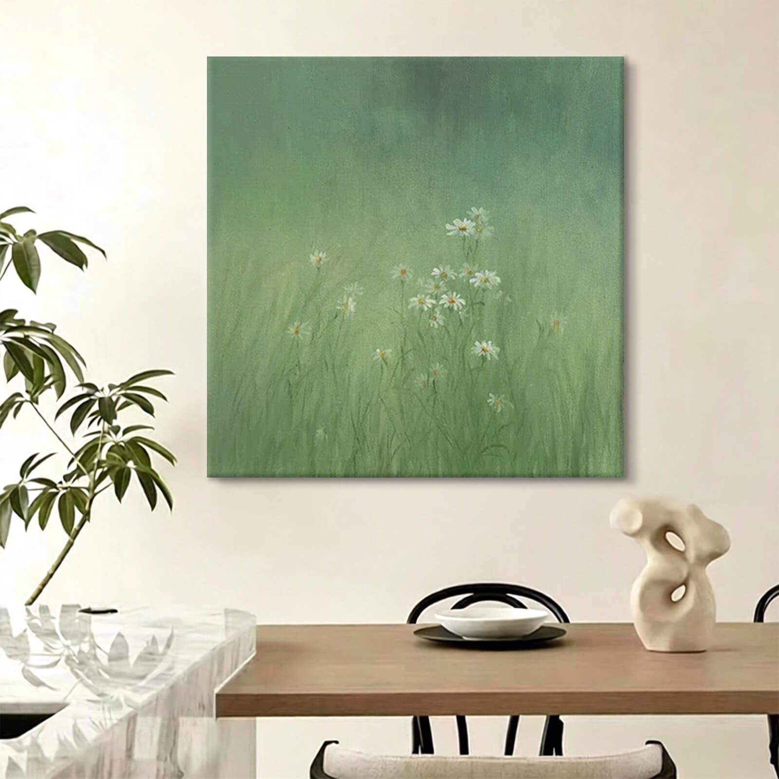 Daisy Green Canvas Oil Painting Artwork for Walls Decor #GLF1787
