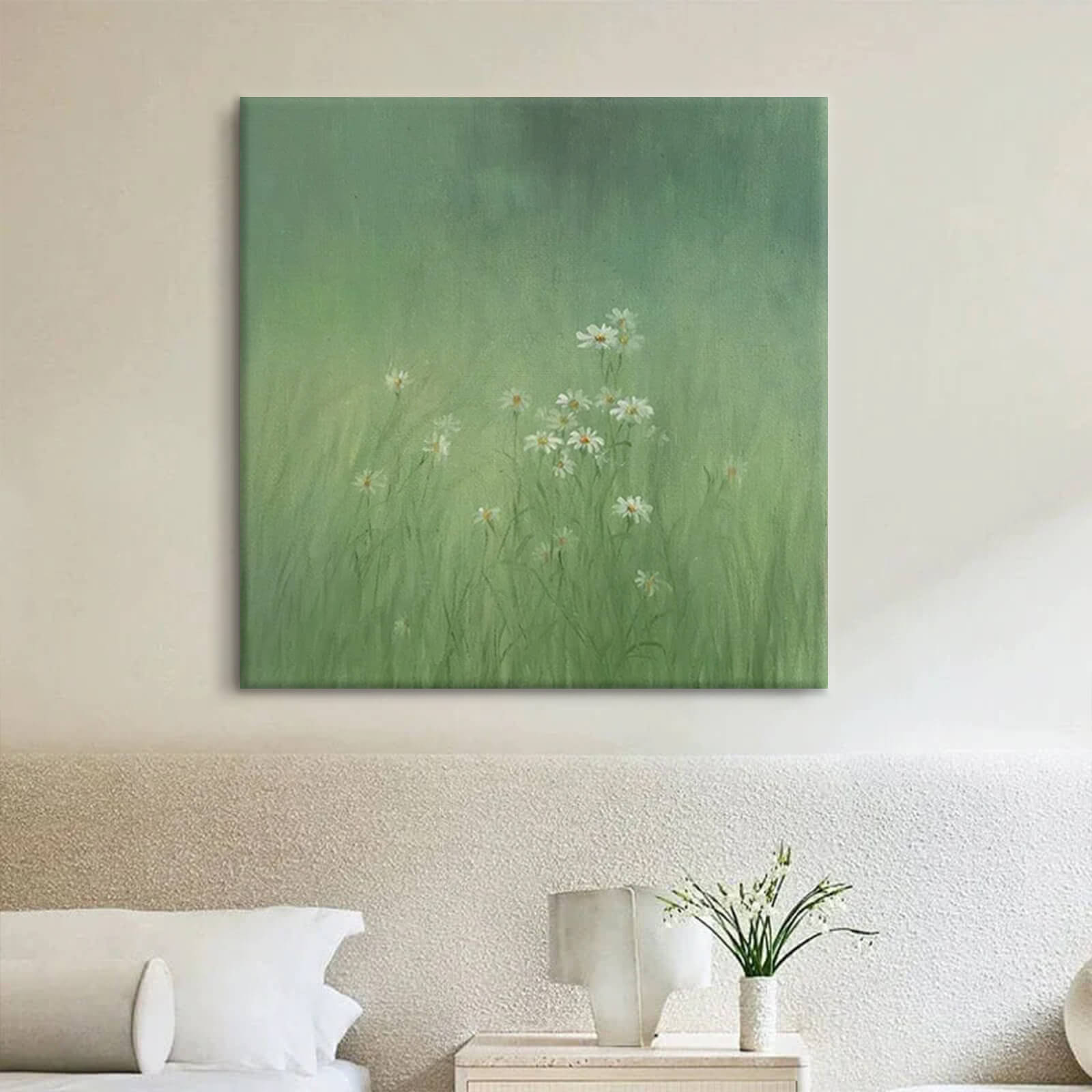 Daisy Green Canvas Oil Painting Artwork for Walls Decor #GLF1787