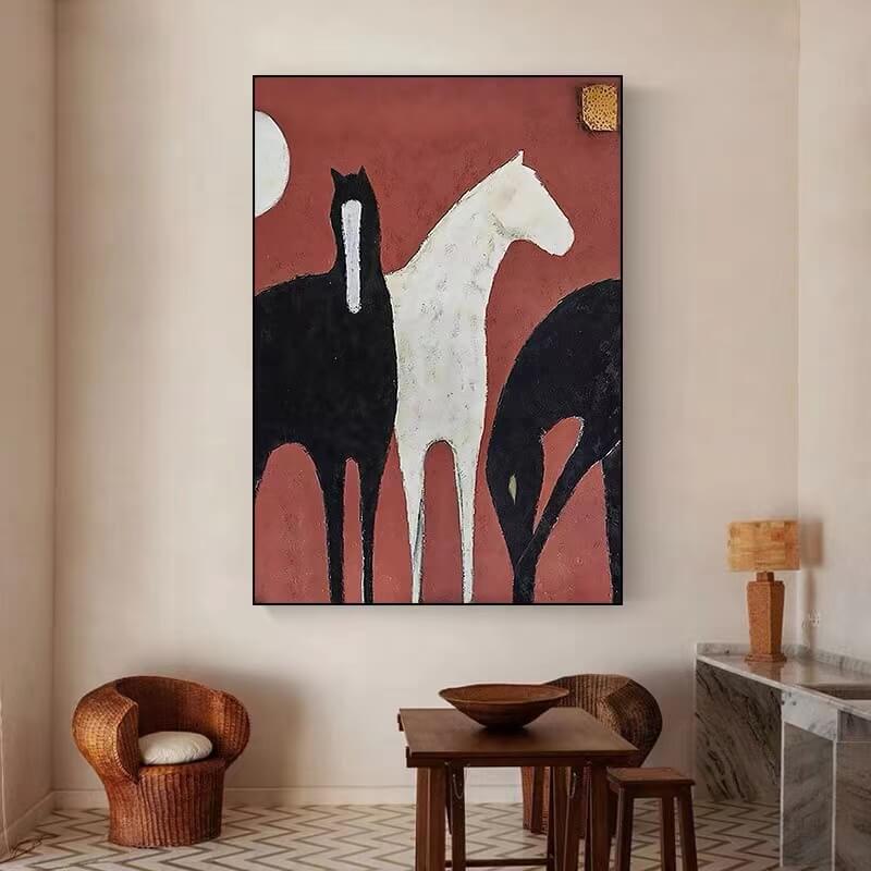 Horse Canvas Oil Painting Wall Art Decor #ABS1538