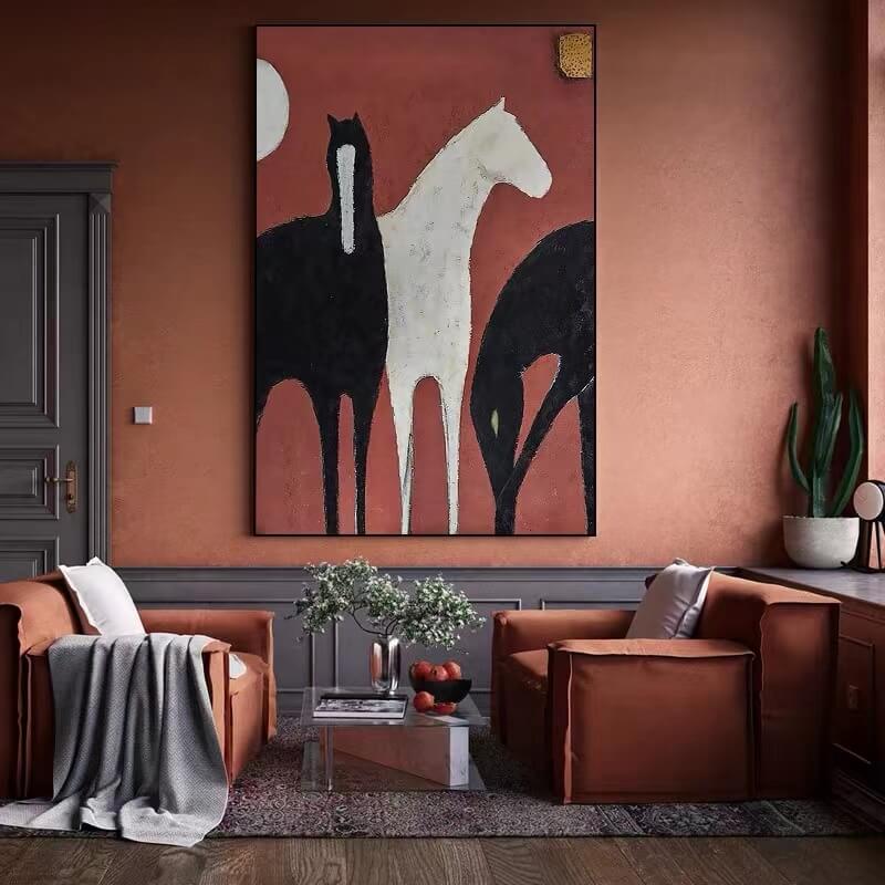 Horse Canvas Oil Painting Wall Art Decor #ABS1538
