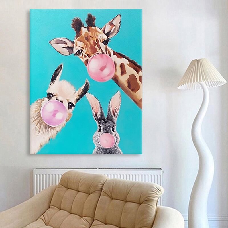 Cute Animals Canvas Oil Painting Wall Art Decor #ANM1760