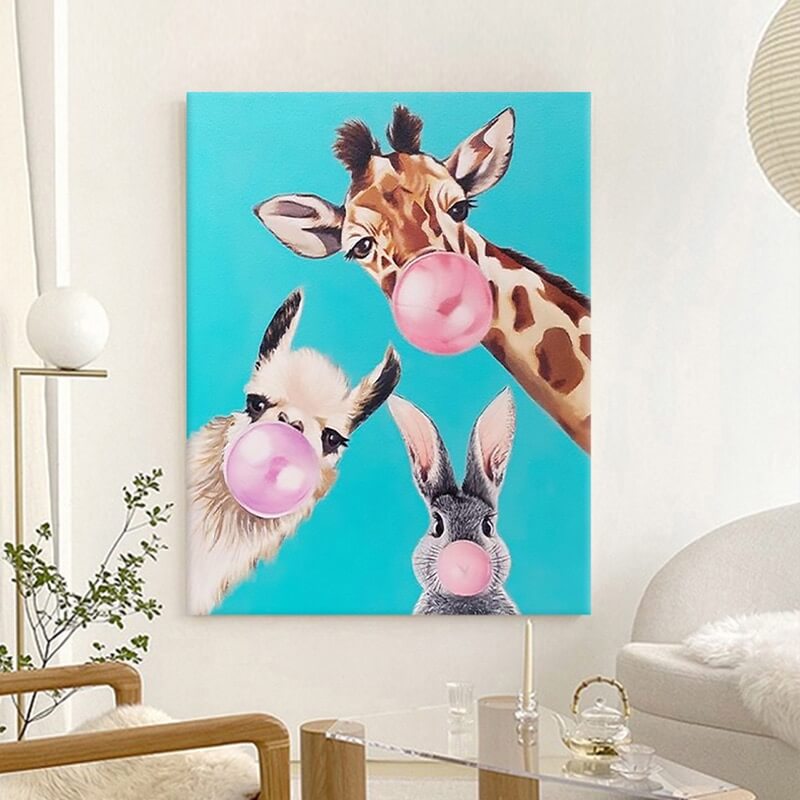 Cute Animals Canvas Oil Painting Wall Art Decor #ANM1760