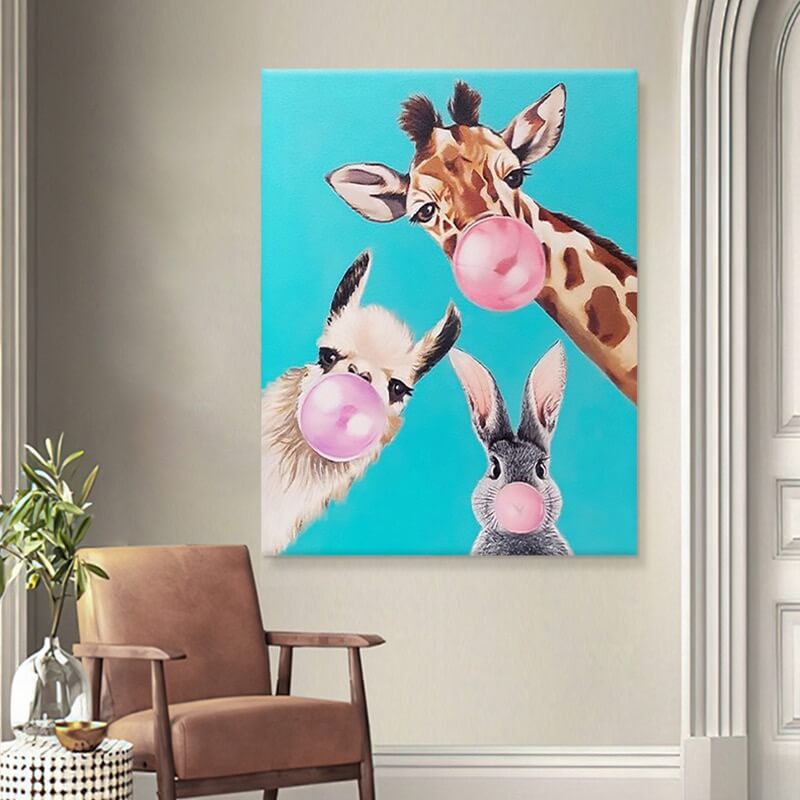 Cute Animals Canvas Oil Painting Wall Art Decor #ANM1760