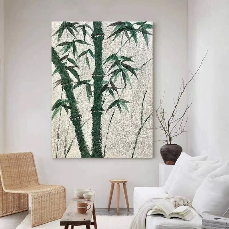 Bamboo Canvas Oil Painting Wall Art Decor #GLF1774
