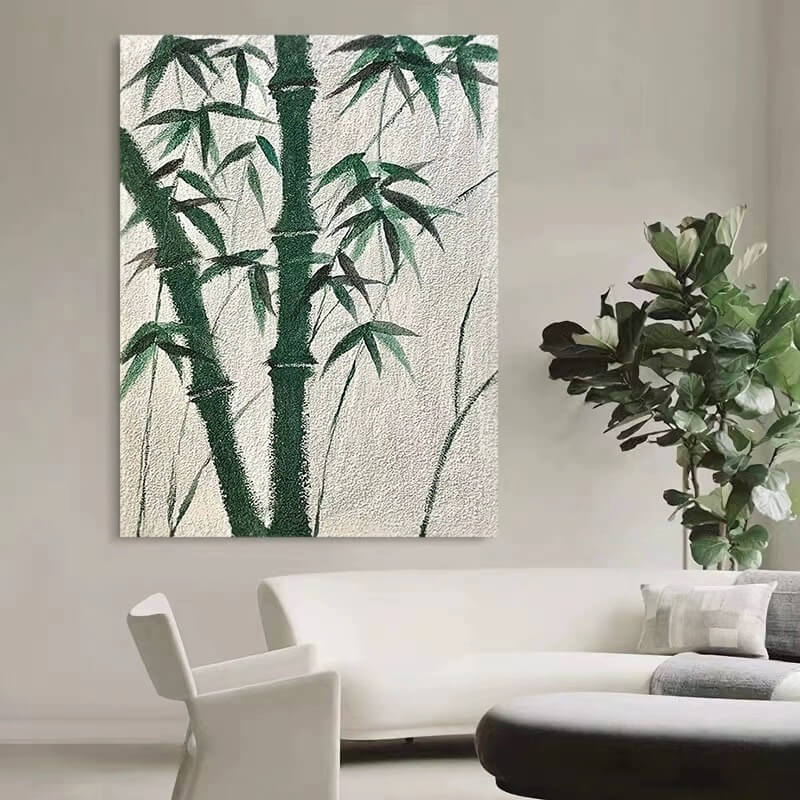 Bamboo Canvas Oil Painting Wall Art Decor #GLF1774