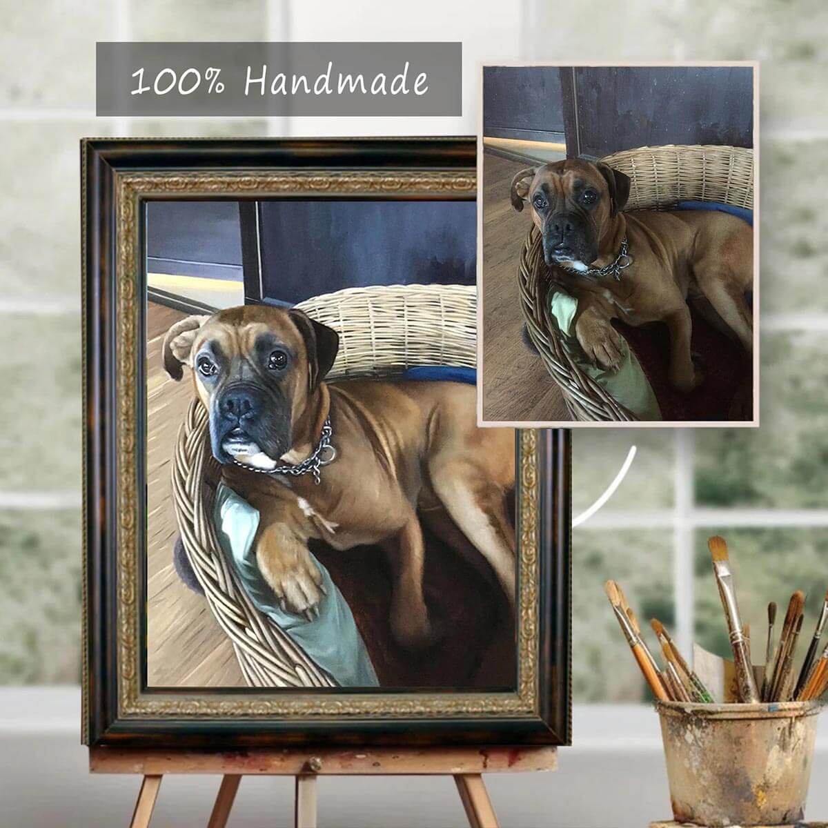 Custom Hand-painted Oil Portraits from Your Photos - Square