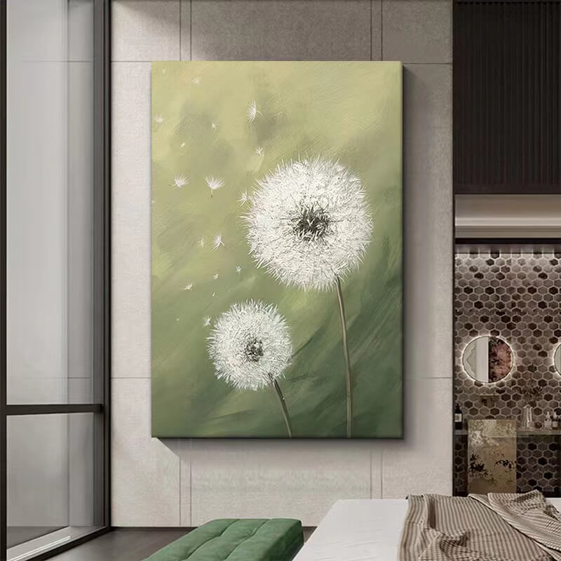 Dandelion Flower Canvas Oil Painting Wall Art Decor #FLC1762