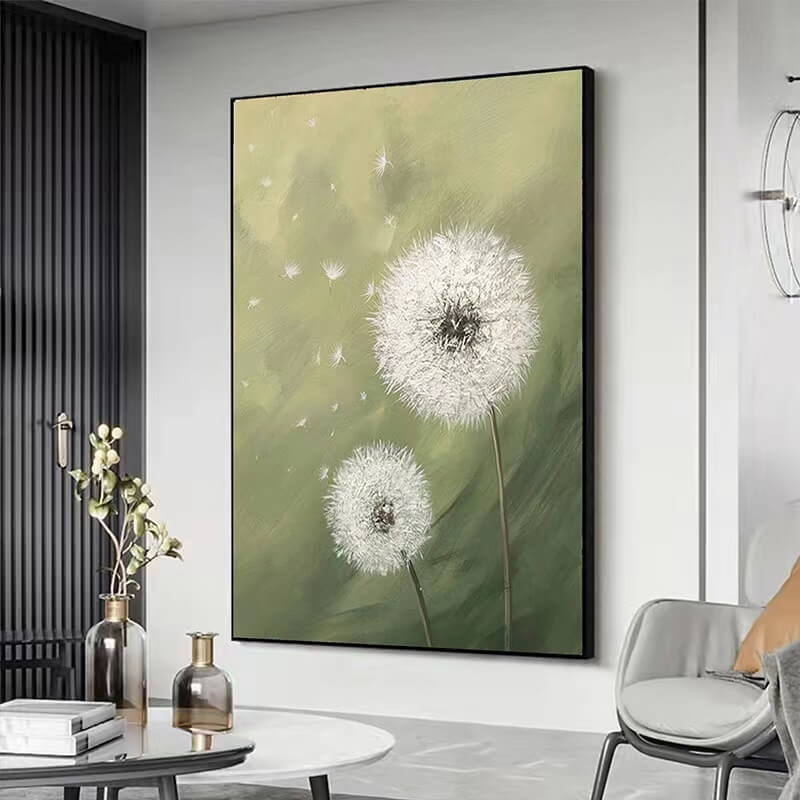 Dandelion Flower Canvas Oil Painting Wall Art Decor #FLC1762