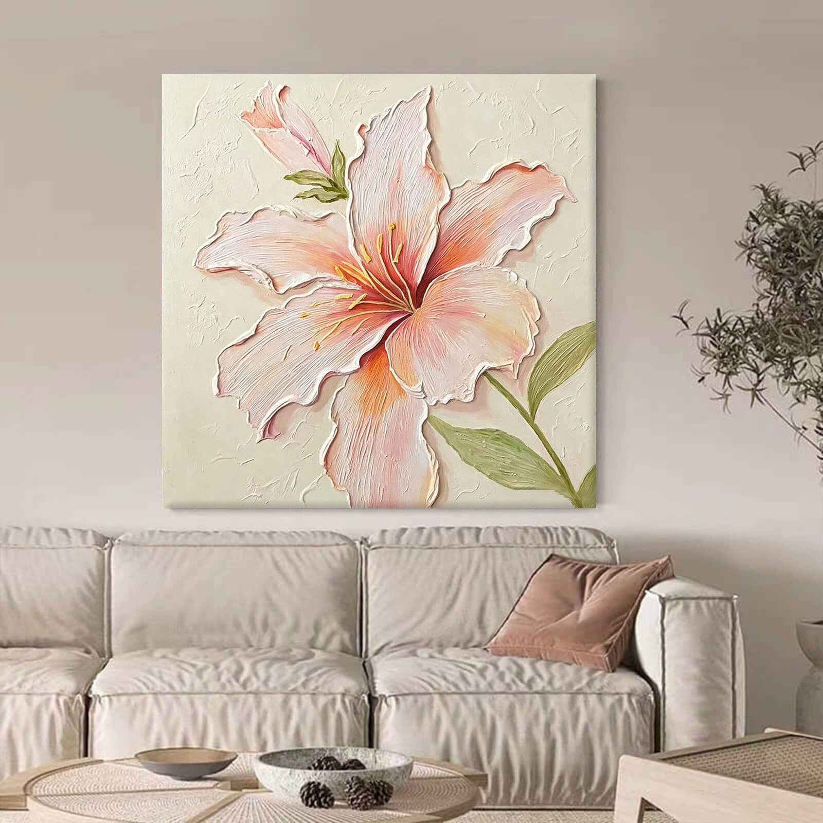 Lily Flower Canvas Oil Painting Wall Art Decor #GLF1775