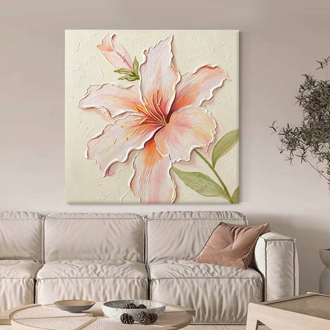 Lily Flower Canvas Oil Painting Wall Art Decor #GLF1775
