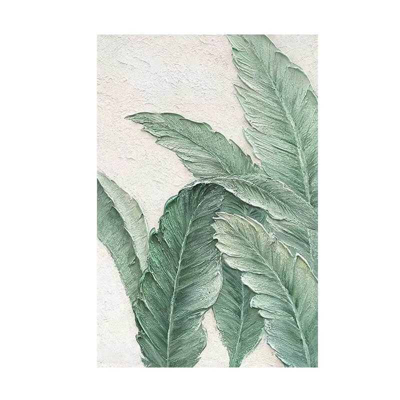 Green Leaves Canvas Oil Painting Wall Art Decor #GLF1773
