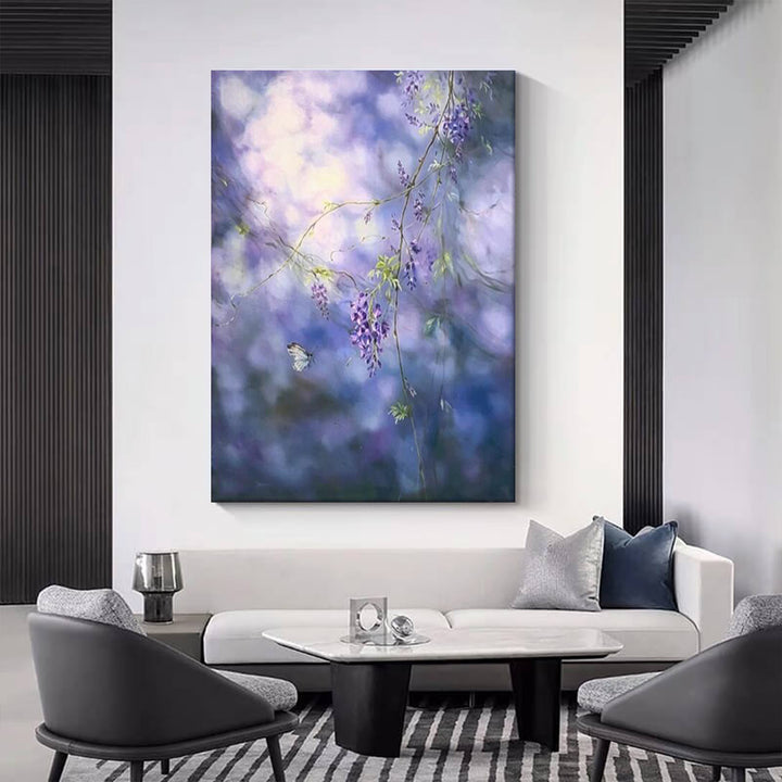 Purple Flower Canvas Oil Painting Wall Art Decor #GLF1780