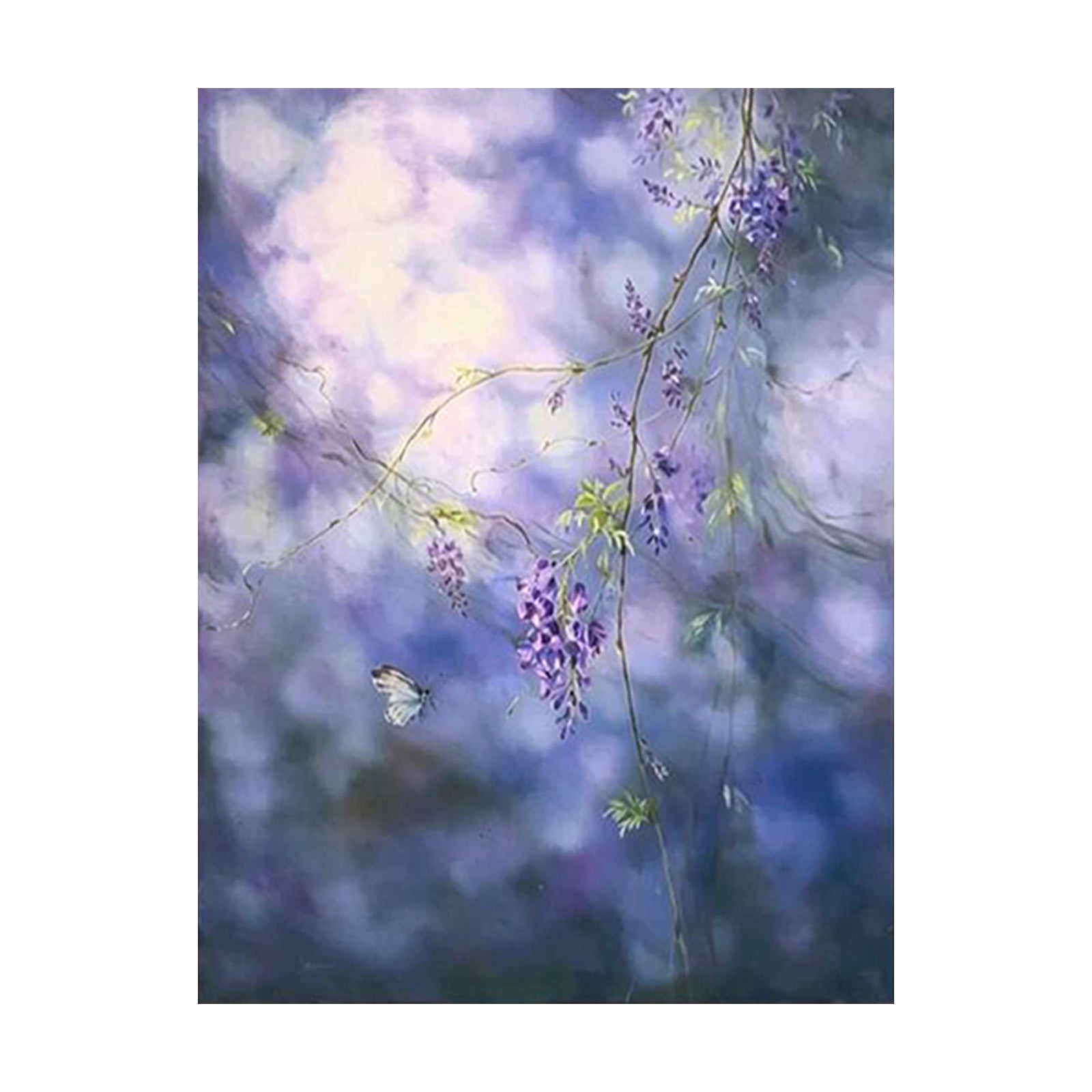 Purple Flower Canvas Oil Painting Wall Art Decor #GLF1780