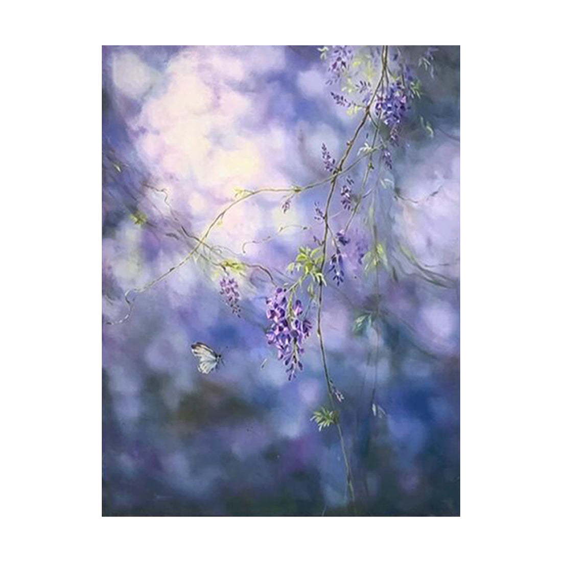 Purple Flower Canvas Oil Painting Wall Art Decor #GLF1780