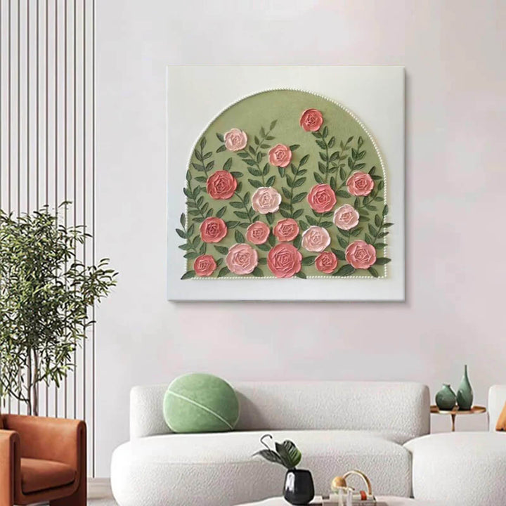 Rose 3D Thick-Textured Canvas Oil Painting Wall Art Decor #GLF1778