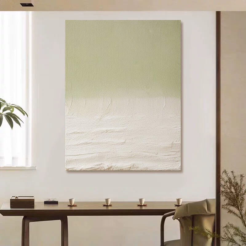 Abstract Canvas Oil Painting Sage Green Wall Art Decor #ABS1765