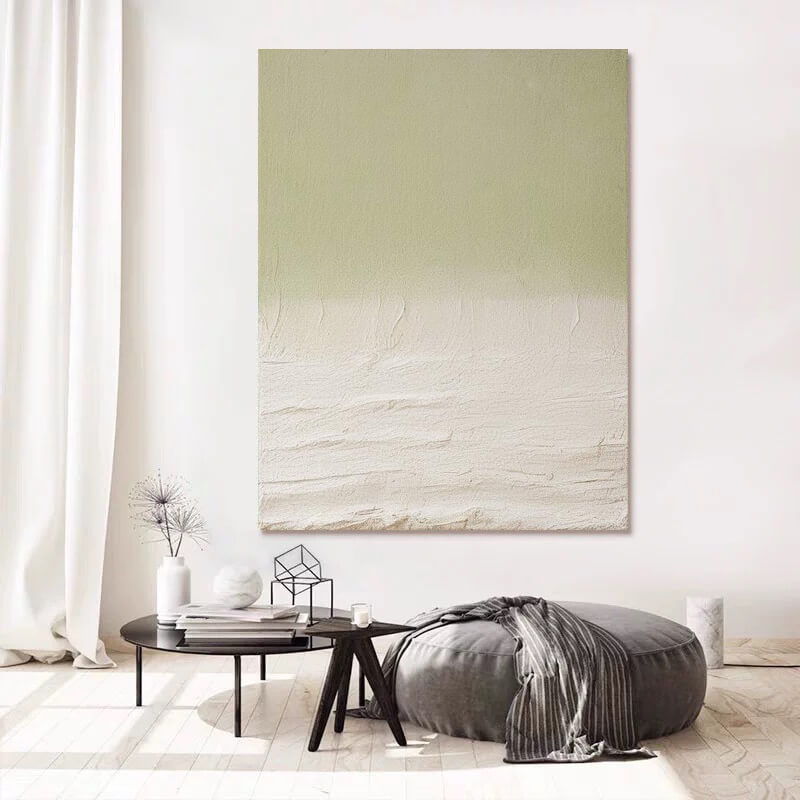 Abstract Canvas Oil Painting Sage Green Wall Art Decor #ABS1765